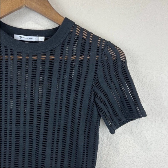T Alexander Wang Woman’s Sheer Laser Cut Black Bodycon Whimsigoth Mini Dress S - Picture 13 of 16